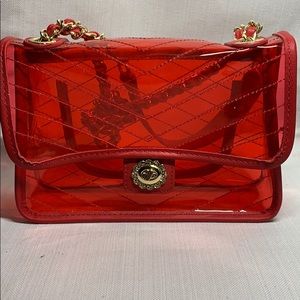 clear red purse
